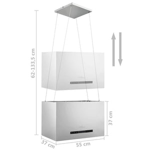 Απορροφητήρας Νησίδα Κρεμαστός Αφής με LCD 55 εκ. Ανοξ. Ατσάλι - Pakobazaar