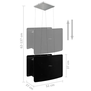 Απορροφητήρας Νησίδα Κρεμαστός Αφής με LCD από Ψημένο Γυαλί - Pakobazaar