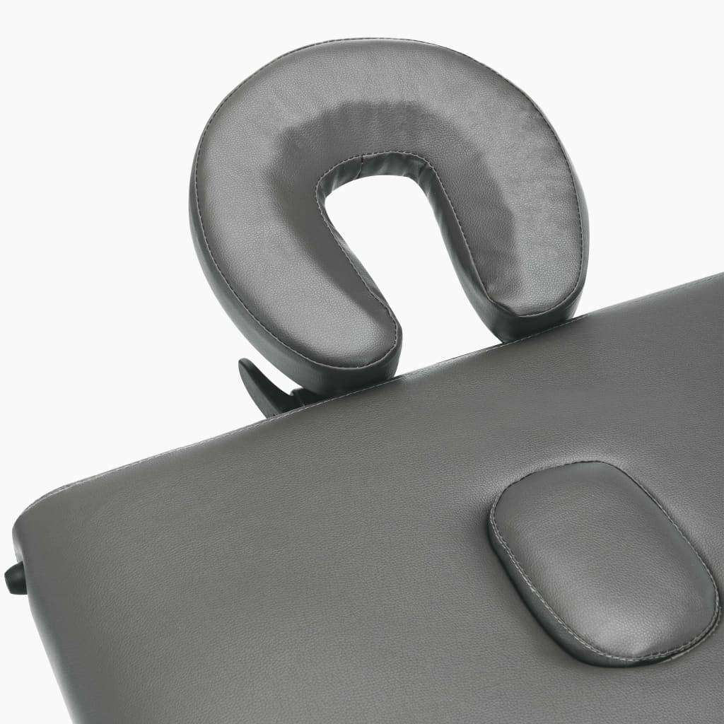 Κρεβάτι Μασάζ 4 Θέσεων Ανθρακί 186x68 εκ. με Ξύλινο Σκελετό - Pakobazaar