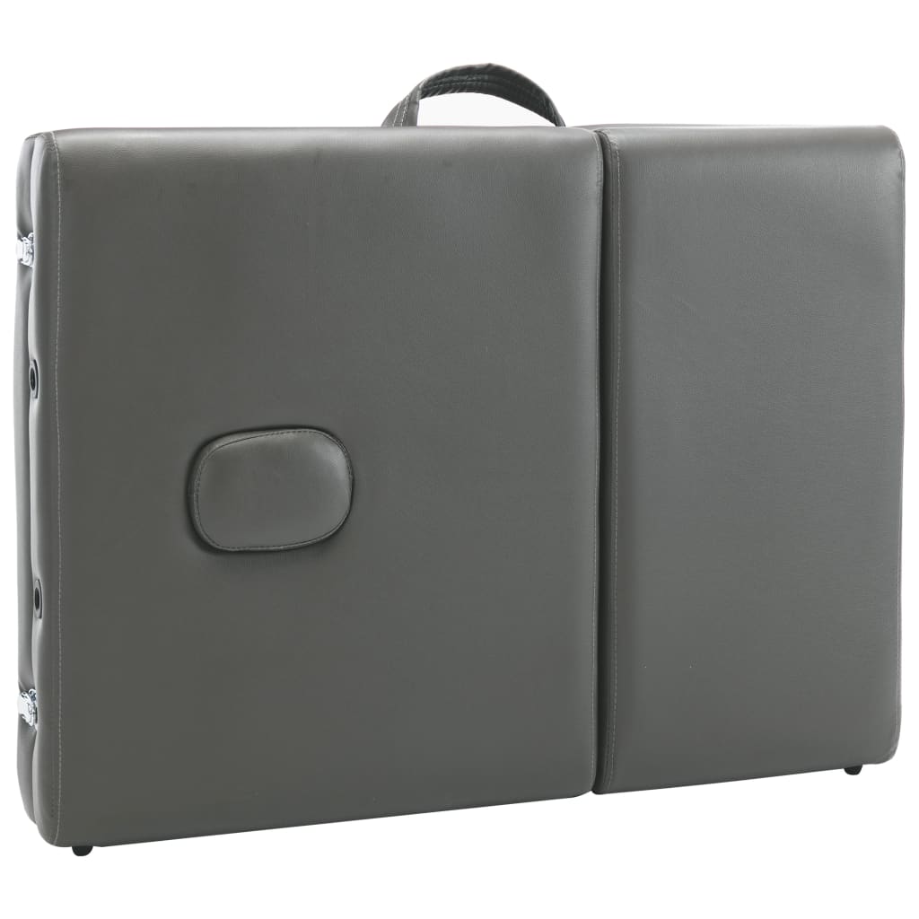 Κρεβάτι Μασάζ 4 Θέσεων Ανθρακί 186x68 εκ. με Ξύλινο Σκελετό - Pakobazaar