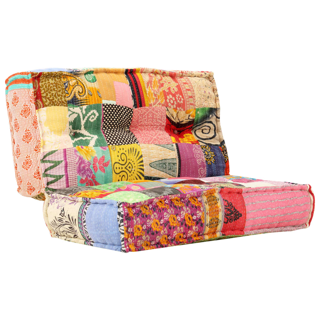 Πουφ Patchwork 100 x 100 x 20 εκ. Υφασμάτινο - PAKOBAZAAR