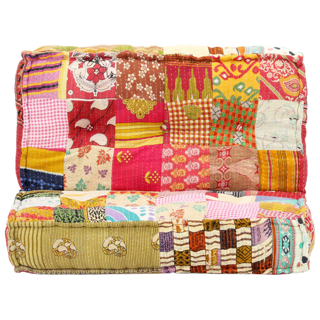 Πουφ Patchwork 100 x 100 x 20 εκ. Υφασμάτινο - PAKOBAZAAR