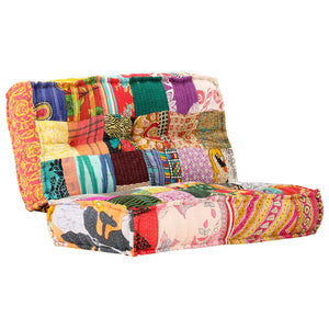 Πουφ Patchwork 100 x 100 x 20 εκ. Υφασμάτινο - PAKOBAZAAR