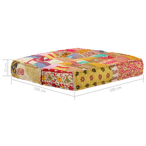 Πουφ Patchwork 100 x 100 x 20 εκ. Υφασμάτινο - PAKOBAZAAR