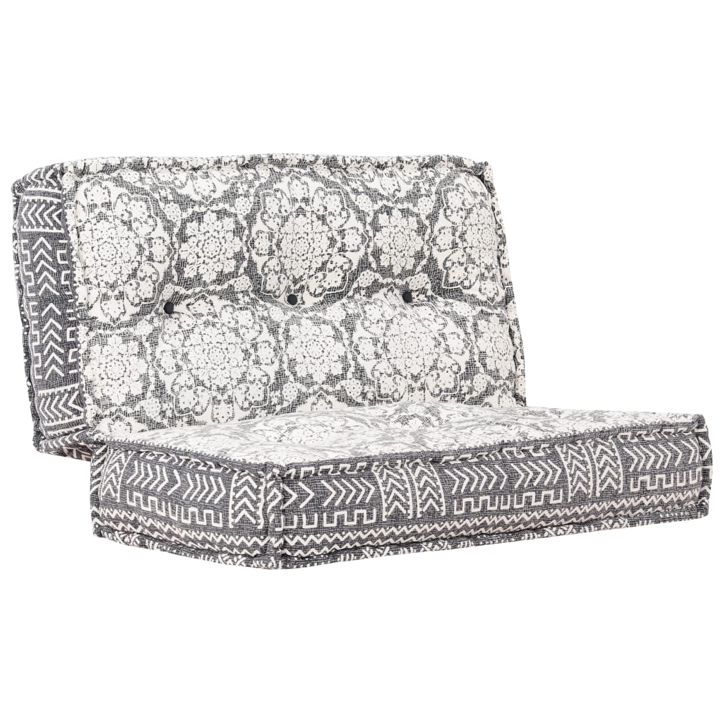 283795  Pouffe 100x100x20 cm Light Grey Fabric