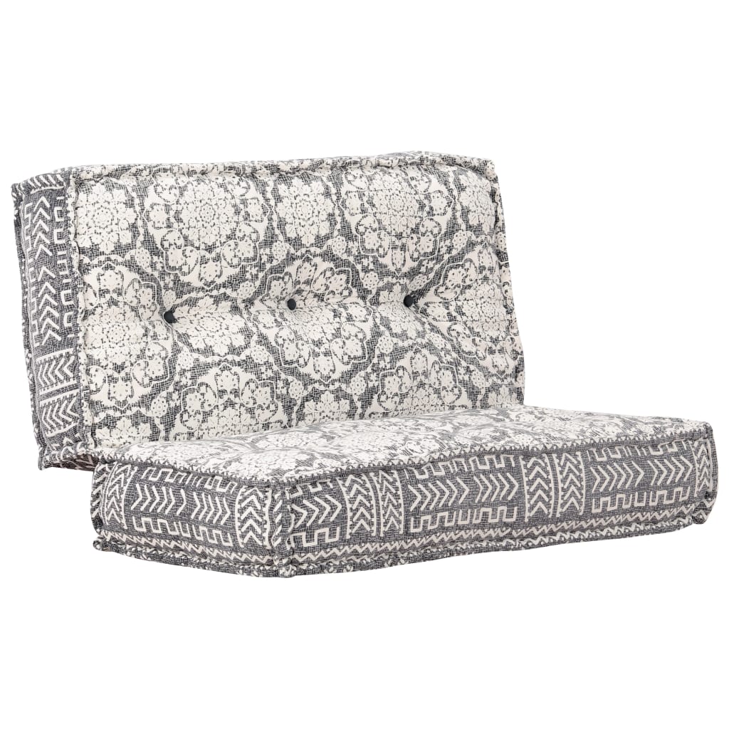 283795  Pouffe 100x100x20 cm Light Grey Fabric