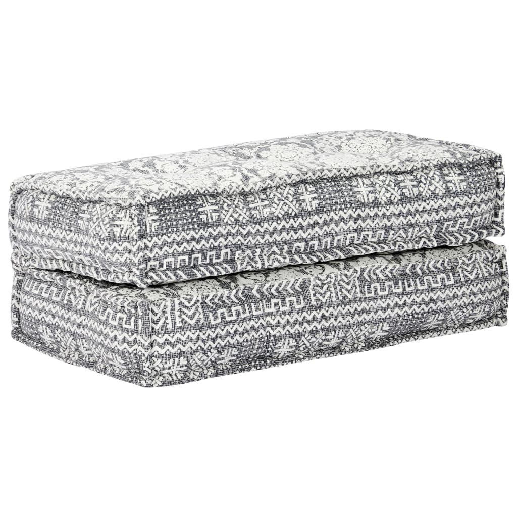 283795  Pouffe 100x100x20 cm Light Grey Fabric