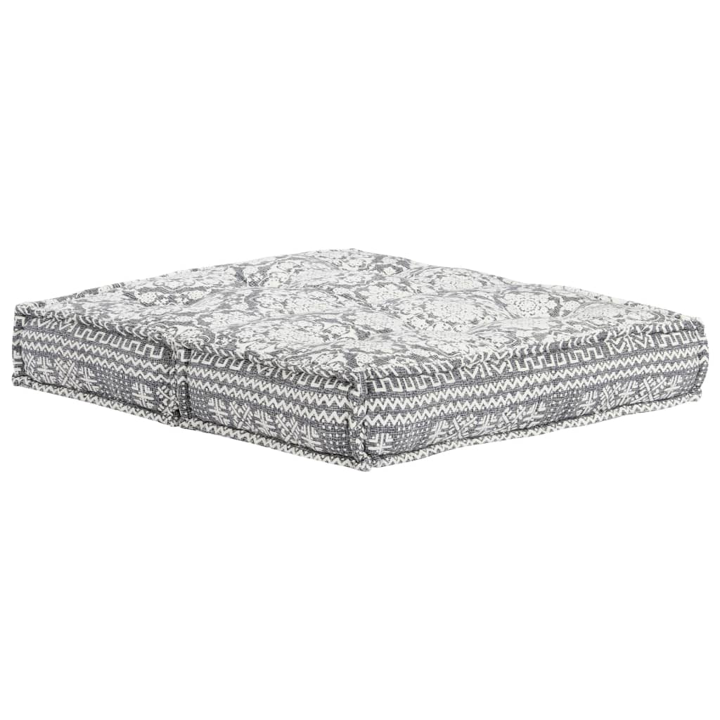 283795  Pouffe 100x100x20 cm Light Grey Fabric