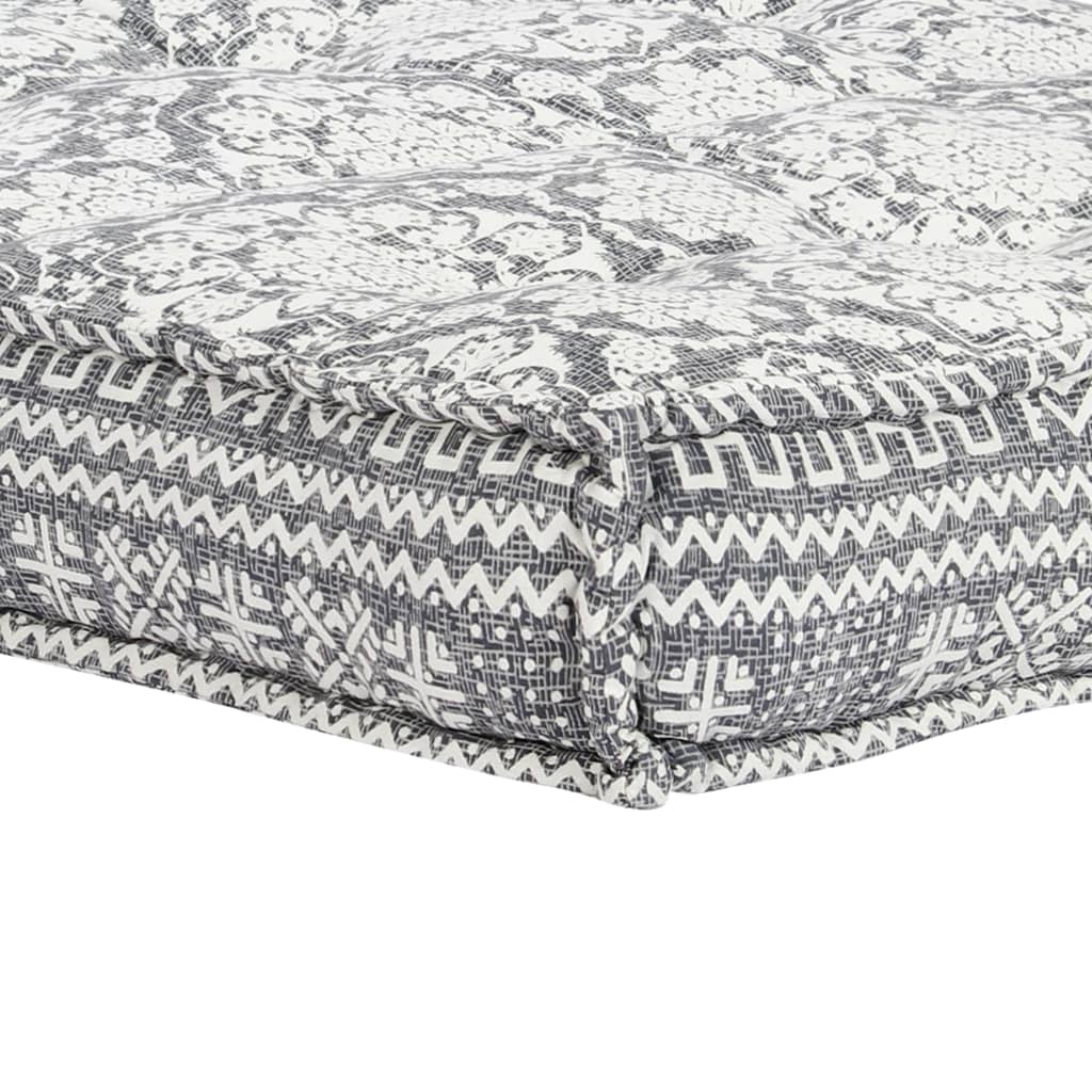283795  Pouffe 100x100x20 cm Light Grey Fabric