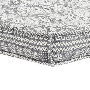 283795  Pouffe 100x100x20 cm Light Grey Fabric