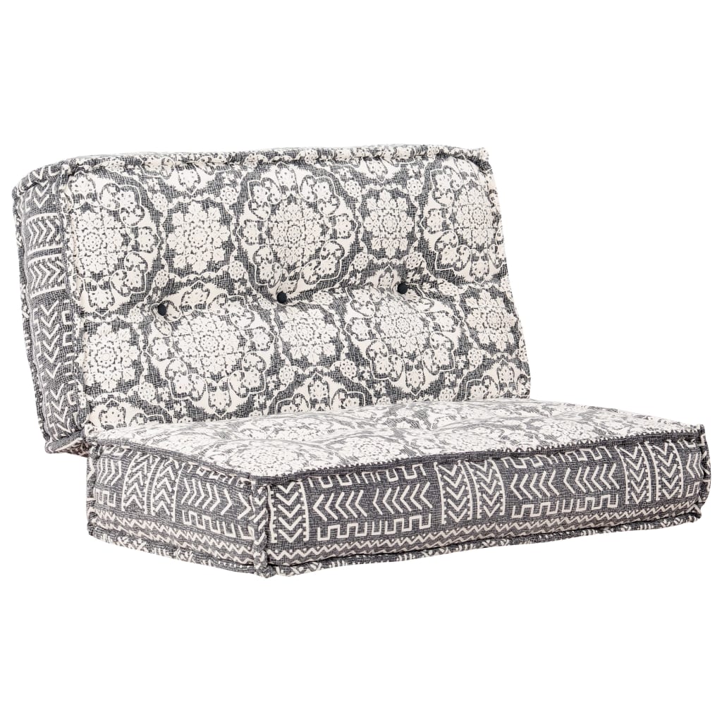 283795  Pouffe 100x100x20 cm Light Grey Fabric