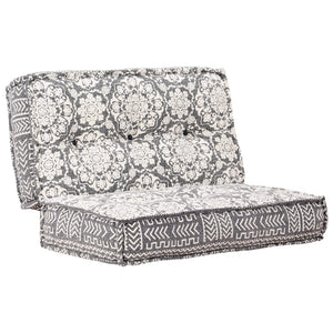 283795  Pouffe 100x100x20 cm Light Grey Fabric