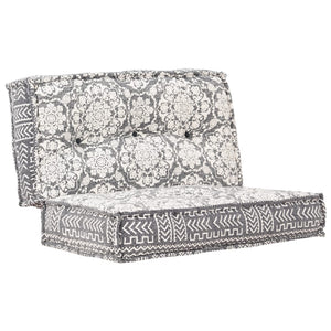 283795  Pouffe 100x100x20 cm Light Grey Fabric