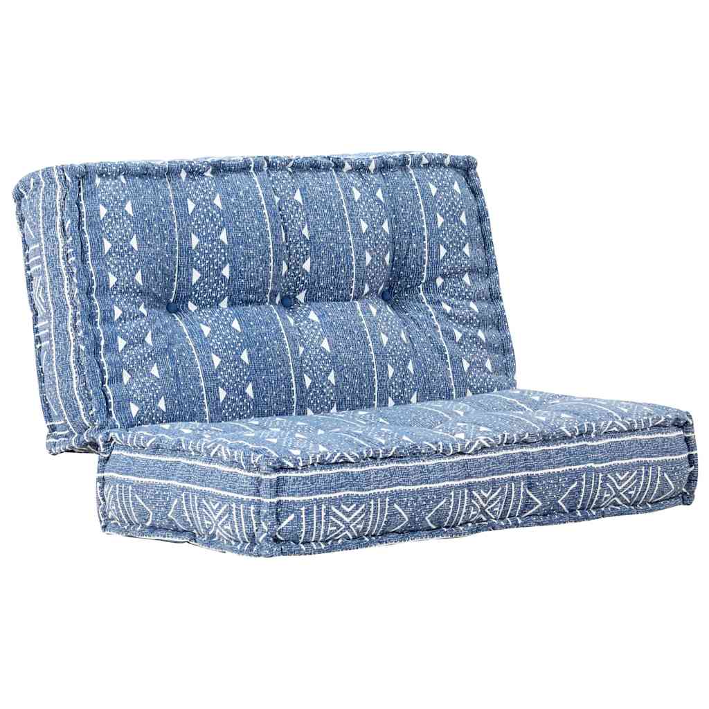 283796  Pouffe 100x100x20 cm Indigo Fabric