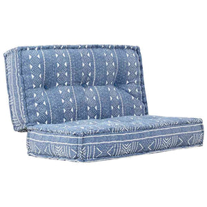 283796  Pouffe 100x100x20 cm Indigo Fabric