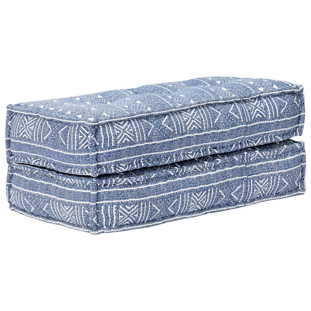 283796  Pouffe 100x100x20 cm Indigo Fabric