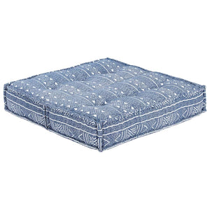 283796  Pouffe 100x100x20 cm Indigo Fabric