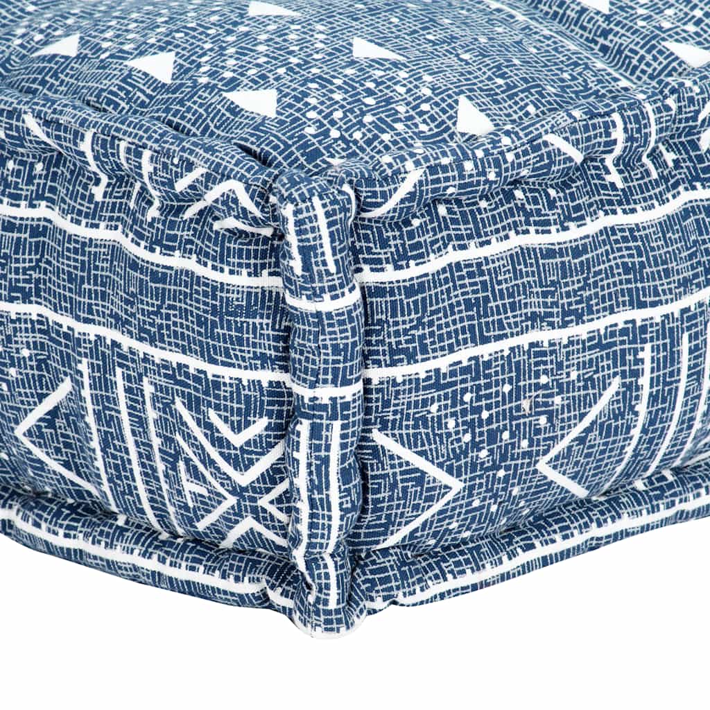 283796  Pouffe 100x100x20 cm Indigo Fabric