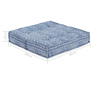 283796  Pouffe 100x100x20 cm Indigo Fabric