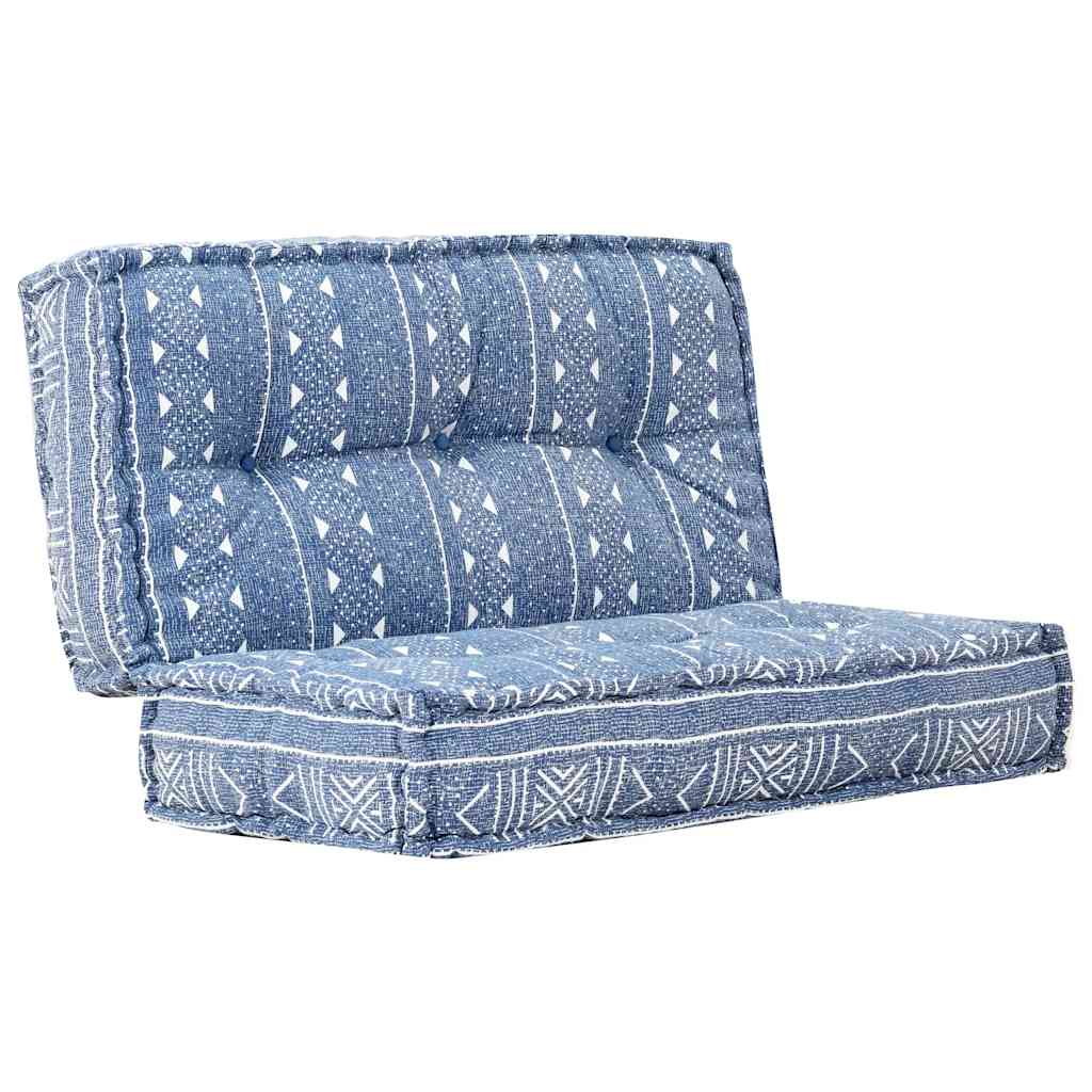 283796  Pouffe 100x100x20 cm Indigo Fabric