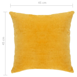 Μαξιλάρια 2 τεμ. Κίτρινα 45 x 45 εκ. από Βαμβακερό Βελούδο - PAKOBAZAAR