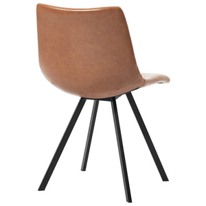 Καρέκλες Τραπεζαρίας 2 τεμ. Χρώμα Κονιάκ από Συνθετικό Δέρμα - Pakobazaar