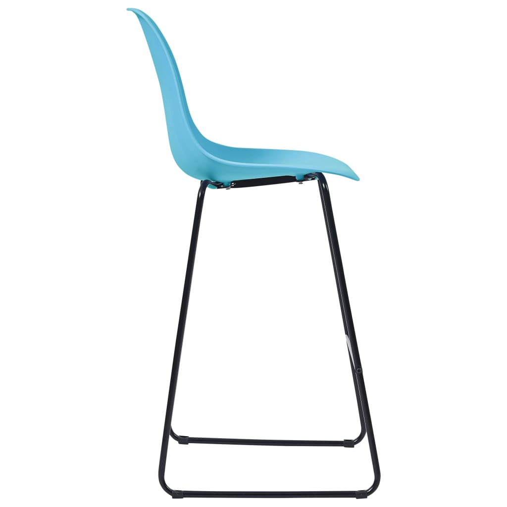 Καρέκλες Μπαρ 4 τεμ. Μπλε Πλαστικές