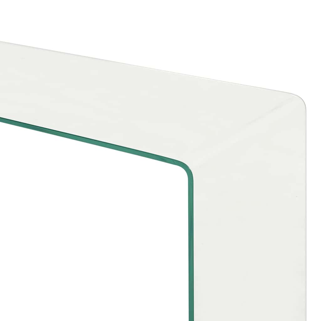 Τραπεζάκι Σαλονιού Σετ 2 τεμ 90x30x20/110x30x40 εκ Ψημένο Γυαλί - Pakobazaar