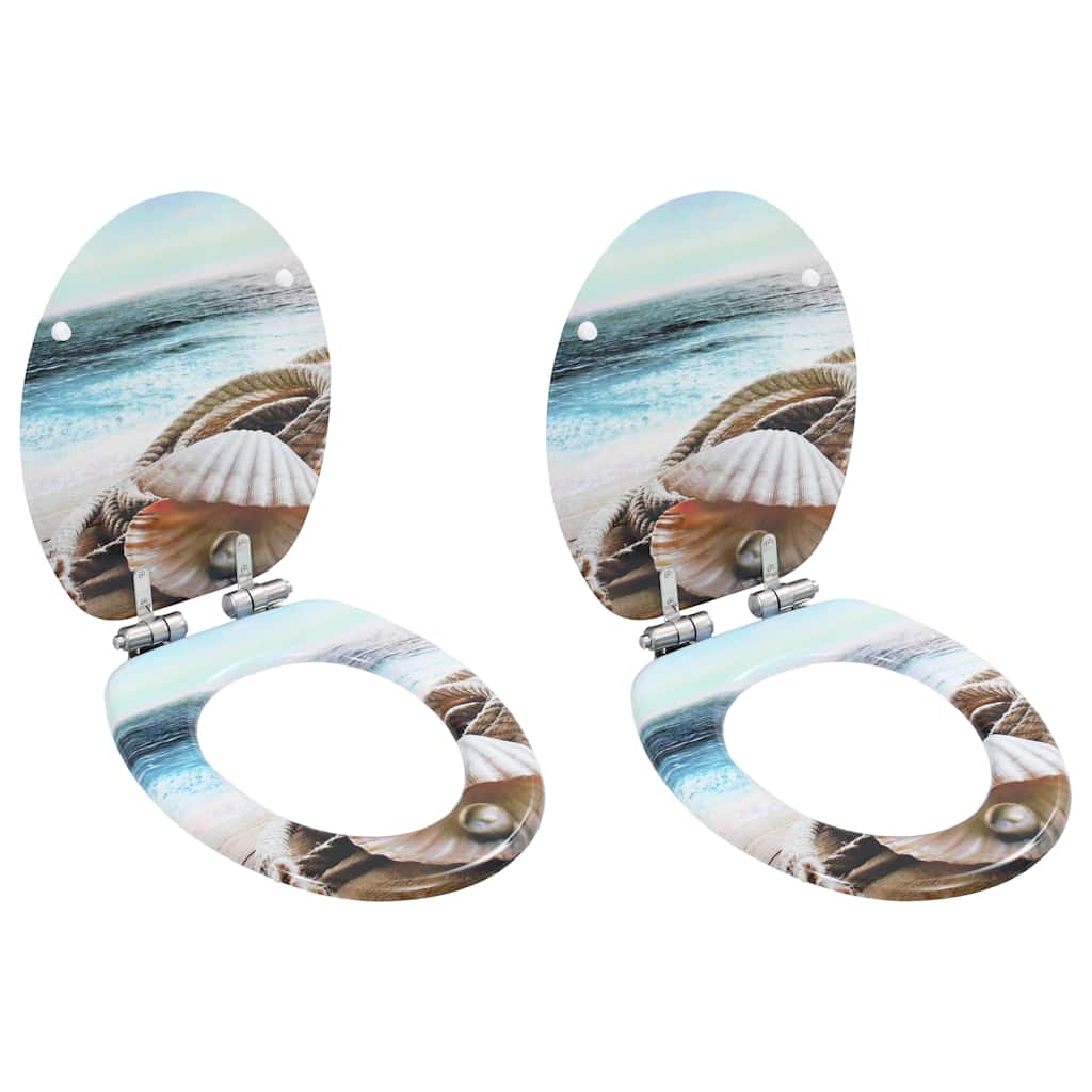 Καλύμματα Λεκάνης Soft Close 2 τεμ. Σχέδιο Κοχύλι από MDF - PAKOBAZAAR