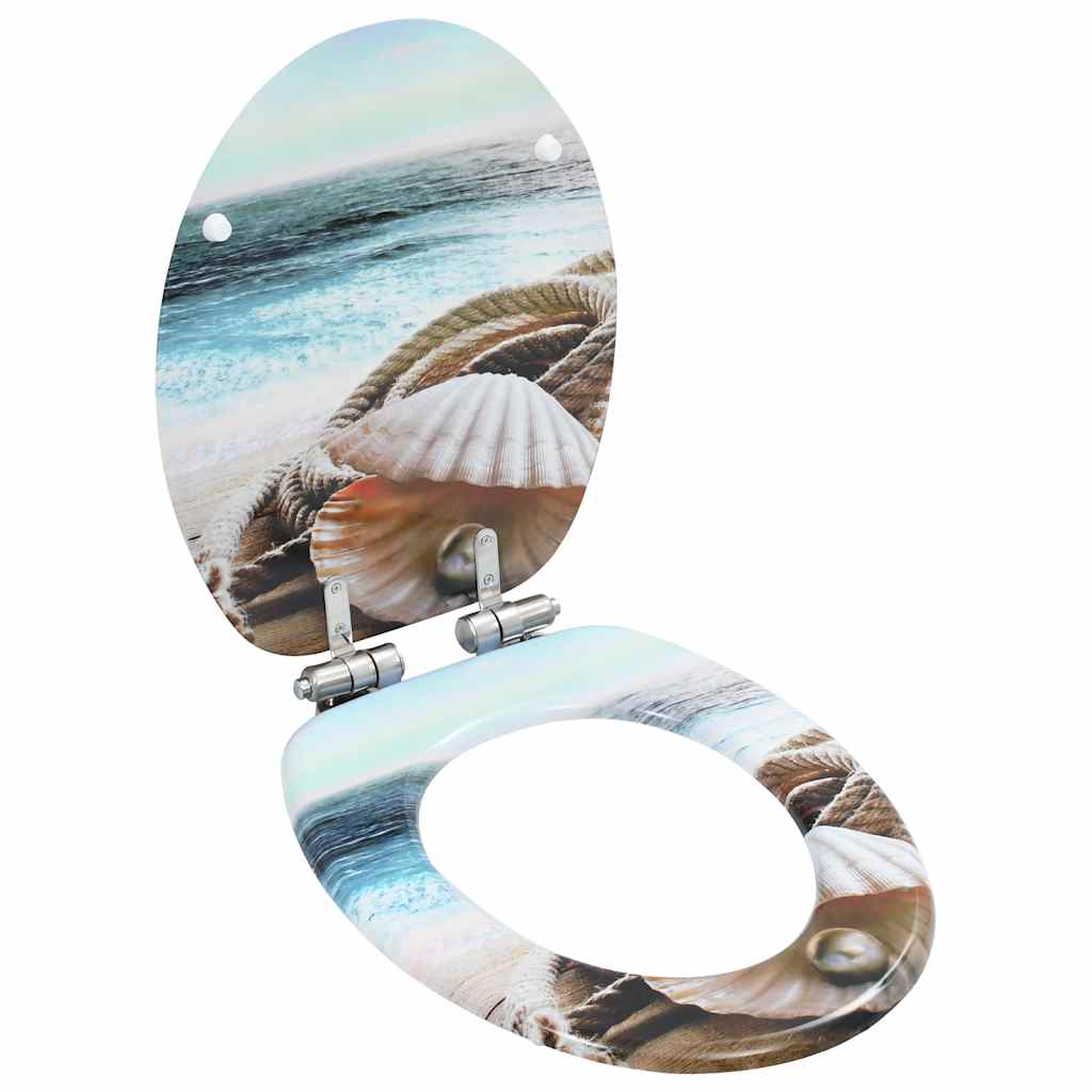 Καλύμματα Λεκάνης Soft Close 2 τεμ. Σχέδιο Κοχύλι από MDF - PAKOBAZAAR