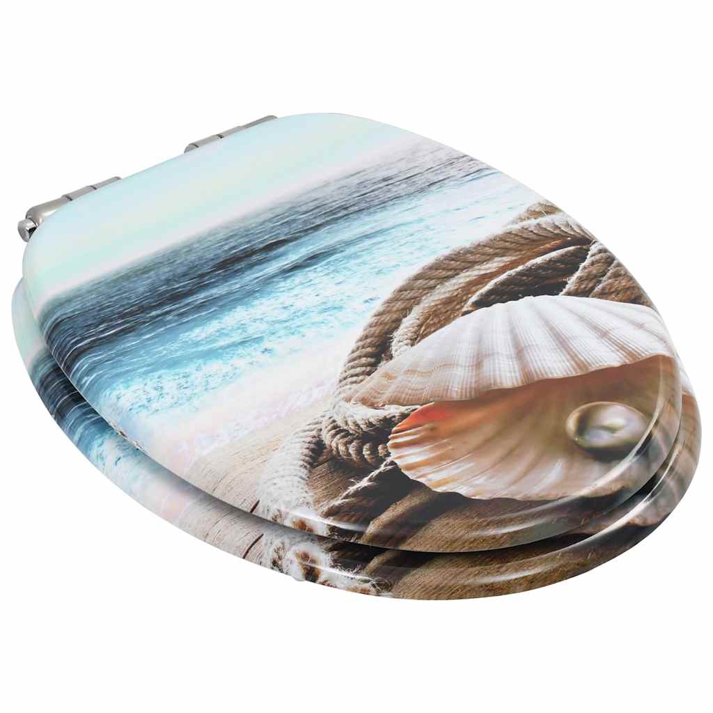 Καλύμματα Λεκάνης Soft Close 2 τεμ. Σχέδιο Κοχύλι από MDF - PAKOBAZAAR