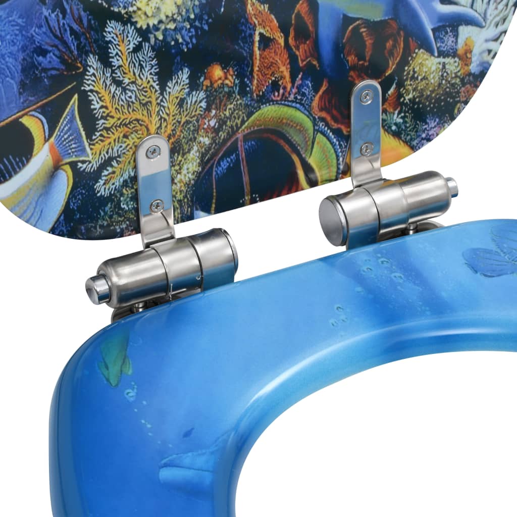 Καλύμματα Λεκάνης με Soft Close 2 τεμ. Σχέδιο Δελφίνια από MDF - PAKOBAZAAR