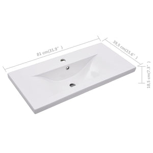 Νιπτήρας Ένθετος Λευκός 81 x 39,5 x 18,5 εκ. Κεραμικός - PAKOBAZAAR