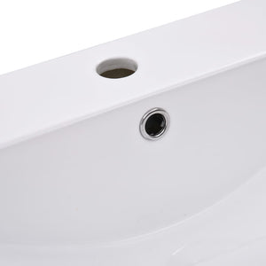 Νιπτήρας Ένθετος Λευκός 91 x 39,5 x 18,5 εκ. Κεραμικός - PAKOBAZAAR