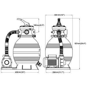 Αντλίες/Φίλτρα Άμμου 2 τεμ. 400 W 11000 λίτρα/ώρα - PAKOBAZAAR