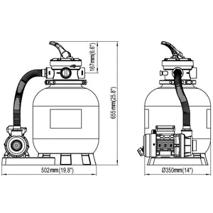 Αντλίες/Φίλτρα Άμμου 2 τεμ. 600 W 17000 Λίτρα / Ώρα - PAKOBAZAAR