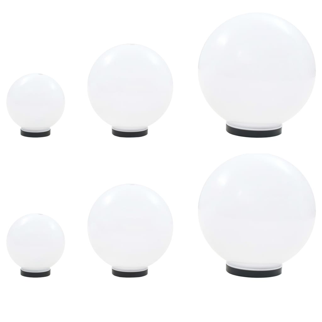 Φωτιστικά Μπάλα LED 6 τεμ Σφαιρικά 20/30/40 εκ. Ακρυλικά (PMMA) - PAKOBAZAAR