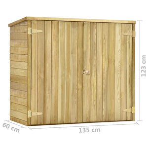 Αποθήκη Εργαλείων Κήπου 135x60x123 εκ. Εμποτισμένο Ξύλο Πεύκου