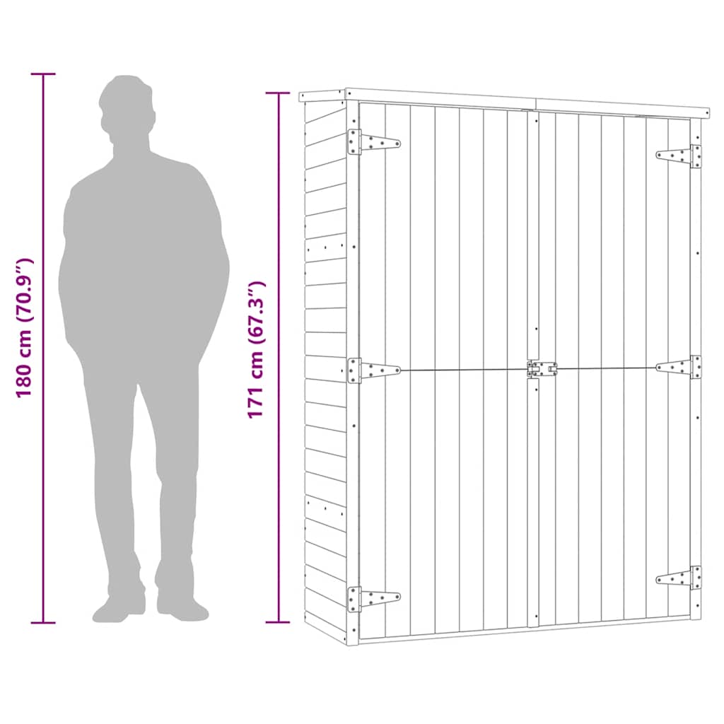 Αποθήκη Εργαλείων Κήπου 123x50x171 εκ. Εμποτισμένο Ξύλο Πεύκου