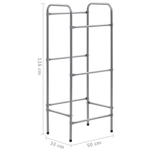 Ράφι Αποθήκευσης για 3 Κιβώτια Ασημί 50x33x116 εκ. Ατσάλινο - PAKOBAZAAR