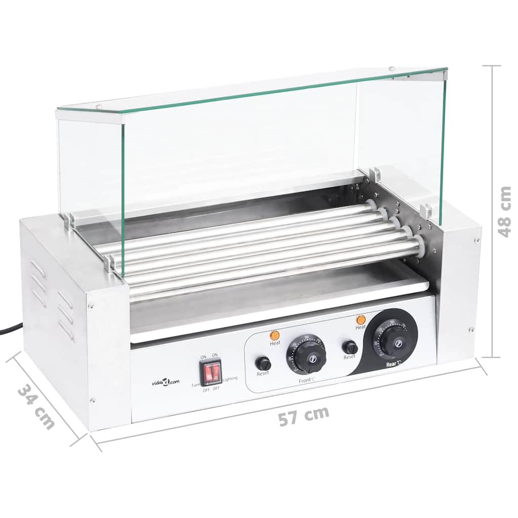 Συσκευή Hot Dog με 5 Κυλίνδρους και Τζάμι 1000 W