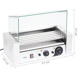 Συσκευή Hot Dog με 5 Κυλίνδρους και Τζάμι 1000 W