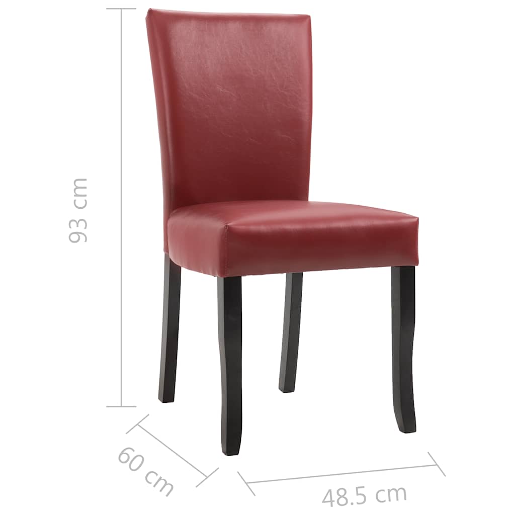 Καρέκλες Τραπεζαρίας 4 τεμ. Μπορντό από Συνθετικό Δέρμα