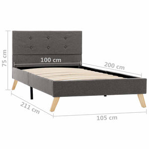 Πλαίσιο Κρεβατιού Χρώμα Taupe 100 x 200 εκ. Υφασμάτινο