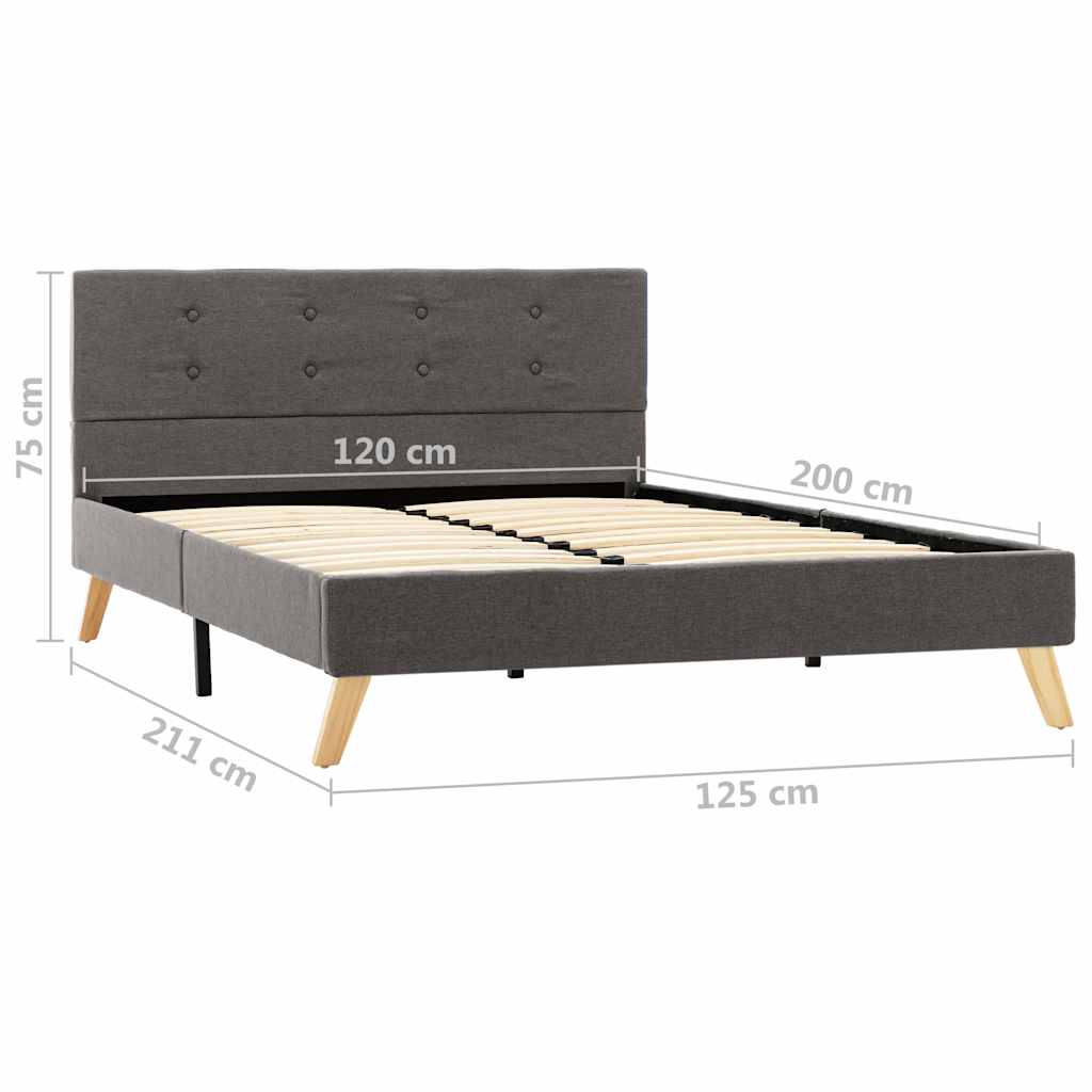 Πλαίσιο Κρεβατιού Χρώμα Taupe 120 x 200 εκ. Υφασμάτινο - Pakobazaar