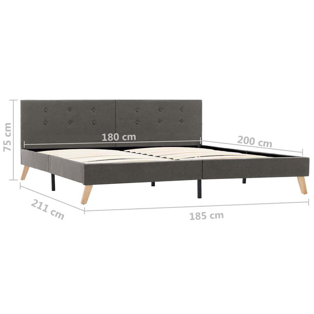 Πλαίσιο Κρεβατιού Χρώμα Taupe 180 x 200 εκ. Υφασμάτινο