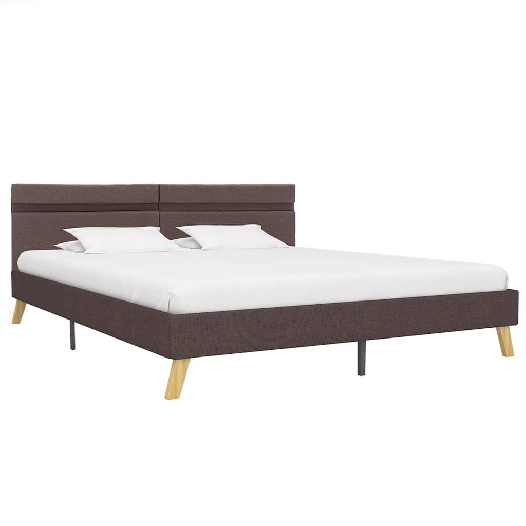 Πλαίσιο Κρεβατιού με LED Taupe 180x200 εκ. Ύφασμα