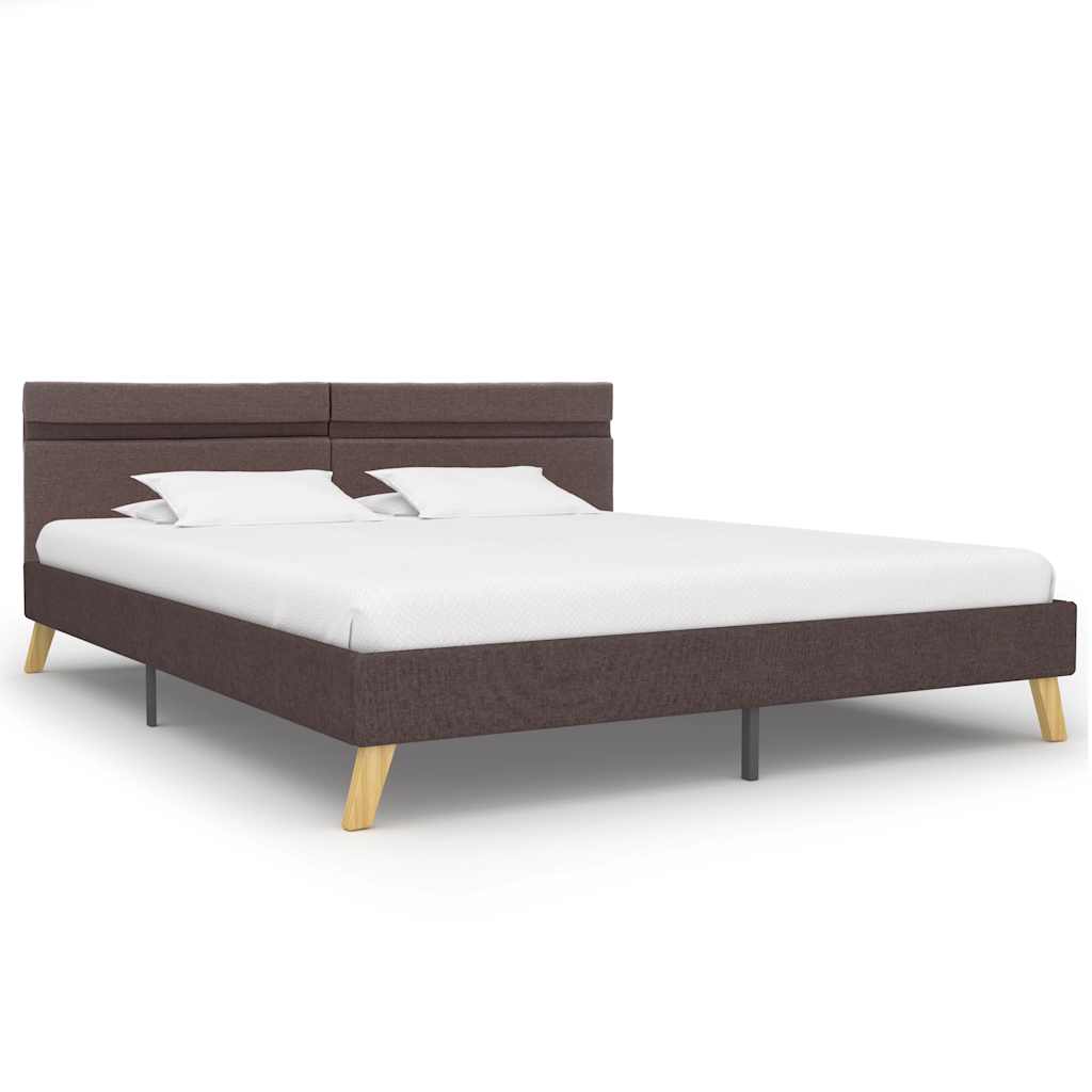Πλαίσιο Κρεβατιού με LED Taupe 180x200 εκ. Ύφασμα