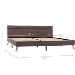 Πλαίσιο Κρεβατιού με LED Taupe 180x200 εκ. Ύφασμα