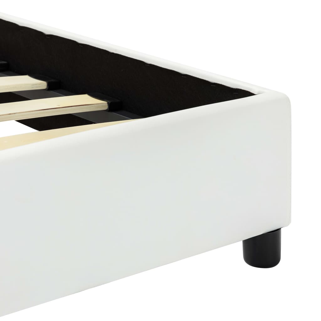 Πλαίσιο Κρεβατιού Λευκό 180 x 200 εκ. από Συνθετικό Δέρμα - PAKOBAZAAR